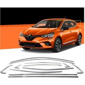 Resim Renault Clio 5 Krom Cam Çıtası Tam Tur 12 Parça 2020+ 