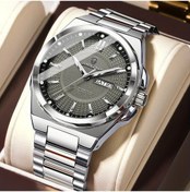 Resim Fochsia Poedagar Erkek Lüks Kuartz Saati 896 Gümüş Gri Çelik Kayış 3atm Su Geçirmez Diğer 