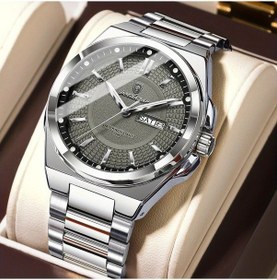 Resim Fochsia Poedagar Erkek Lüks Kuartz Saati 896 Gümüş Gri Çelik Kayış 3atm Su Geçirmez Diğer 