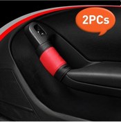 Resim Dashanshop Yeşil 2 Parça Araç Kapı Kolu Kılıfı Kırmızı Desenli Konforlu Ve Şık Tüm Araçlar İçin 