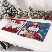 Resim Yifomall Noel Temalı Isı Dayanıklı Örgü Kumaş Yemek Altlığı 43x33cm - Aile, Parti Ve Hediye İçin 