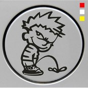 Resim Beyaz Su Geçirmez Komik Yaramaz Çocuk Çiş Araba Arka Cam Kapı Tankı Kapağı Etiket Çıkartması 