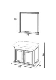 Resim Denko Albatros 80 Cm Mdf Beyaz Banyo Dolabı Takımı (524943990) Beyaz 