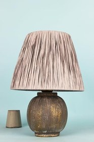 Resim Lunora Handmade Dekoratif Seramik Abajur - Modern Gri Tasarım, 31-45 cm Ayarlanabilir Yükseklik, E27 Uyumlu Tek Başlıklı Aydınlatma, Dayanıklı Seramik Gövde, Şık Masa Lambası Modeli - CE Sertifikalı Y 