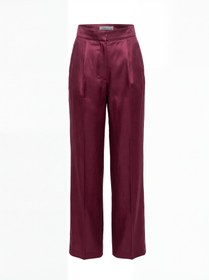 Resim Yüksek Bel Pantolon Bordo - Bordo / 38 