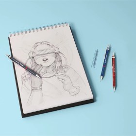 Resim Retro Versatil Uçlu Kalem Uç-silgi 3 Lü Okul Seti 0.7 Mavi Mavi 