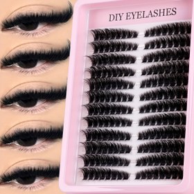 Resim 216 adet Küme Kirpik 100D, 12 Satır Tüylü Sol ve Sağ Bağımsız Kedi Göz Kirpikleri, 8-16mm Karışık Uzunluk, Süper Doğal Görünüm ve İnce ve Ultra Yumuşak ve Hafif, Yeniden Kullanılabilir, Evde veya Hareket Halinde Günlük Kullanım ve Partiler ve Müzik Festivalleri ve Cadılar Bayramı için Başlangıç Seviyesi Kullanıcılar için Uygun 