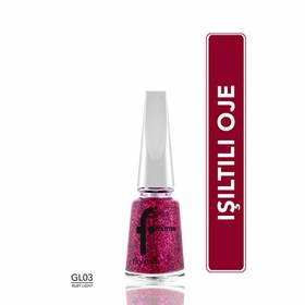 Resim Flormar Glitter Yarı Saydam Simli Oje GL03 Ruby Light 