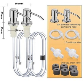 Resim Silver-bset-2pcs-2pcs Paslanmaz Çelik Sıvı Sabunluk Pompası Mutfak Lavabo El Basınçlı Sıvı Dağıtıcı Mutfak Donanım Aksesuarları 