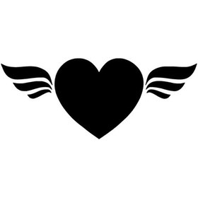 Resim Kanatlı Kalp Sticker 40 X 16 Cm 