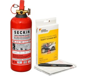 Resim German Kupfermax Ce & Tse Belgeli 1 kg Yangın Söndürücü ve Kalem Hediyeli Kaza Tespit Tutanak Seti 