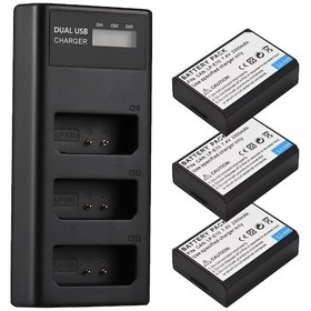Resim Sringsun Lp-e10 Pil Şarj Cihazı 3 Yuvalı Şarj Cihazı Led Göstergeli Mikro Usb Ve Type C Port + 3 Adet Lp-e10 Pil 7.4v 2300mah 
