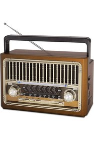 Resim Tastech Nostaljik Fm Radyo Şarjlı Taşınabilir Fenerli Bluetooth Hoparlör Sd kart Usb Girişli Mini Speaker 