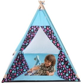 Resim Abbie Çocuk Ahşap Oyun Çadırı Kızılderili Rainbow -turkuaz 