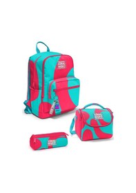 Resim Coral High Neon Mercan Turkuaz Desenli 3 Lü Okul Çanta Seti Set0123685 Mercan 
