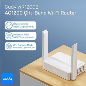 Resim Cudy WR1200E AC1200 Dual Band Wi-Fi Router, 1200Mbps Hız, 4x5dBi Geniş Kapsama Anteni, Router/Access Point/Menzil Genişletici/WISP Modları, VPN ve WPA3 Güvenliği 