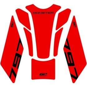 Resim GP Kompozit Ducati Monster 797 2020 Uyumlu Tank Pad Kırmızı 