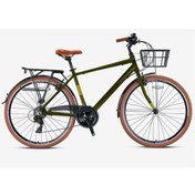 Resim Cx 100 - 28 City Bike - Man - 18' - 21 Vites - V.b. Şehir Bisikleti - Mat Haki-siyah/sarı Haki - Siyah 