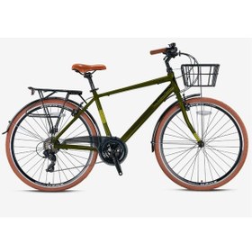 Resim Cx 100 - 28 City Bike - Man - 18' - 21 Vites - V.b. Şehir Bisikleti - Mat Haki-siyah/sarı Haki - Siyah 