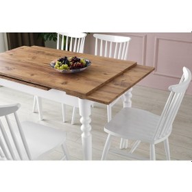 Resim Erezogullari_Mobilya Cunda Yandan Açılır Mutfak Masa Takımı Ve 4 Adet Sandalye 70X110C 