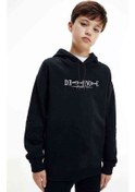 Resim Deathnote Baskılı Unisex Çocuk Kapüşonlu Siyah Sweatshirt (534660506) Siyah 