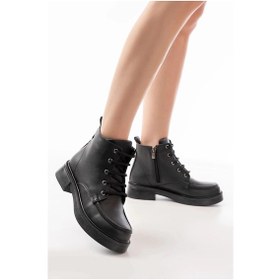 Resim 02-2001 Siyah Bağcıklı Fermuarlı Günlük Kadın Bot Çok Renkli 