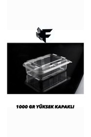 Resim FİGANLAR Kullan At Tek Kullanımlık Plastik yüksek Kapaklı Kase 1000 gr 50 Adet 