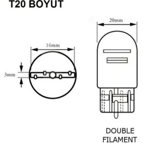 Resim Fardoktoru WY21W Turuncu Naturel Cam Halojen Oto Ampul T20 FLSW21 