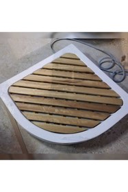 Resim OBERS Iroko Oval Duş Izgarası 90x90cm 100x100cm Ağaç Izgara Ağaç Duş Teknesi Deck Izgara Tik Izgara 