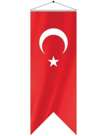Resim Alpaka Kırlangıç Türk Bayrağı 50X150 cm 