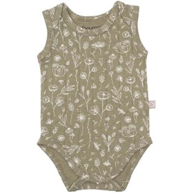 Resim Boumini Kolsuz Çıtçıtlı Atlet Müslin Bebek Body Wild Flowers Yeşil - Yeşil 
