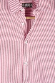 Resim Erkek Kırmızı Dik Çizgili Uzun Kollu Gömlek Red 