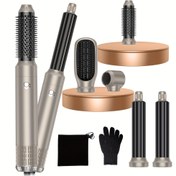 Resim 5in 1 Saç Şekillendirici Saç Kurutma Fırçası 60000RPM Yükseltme Fırçası Üfleyici Sıcak Hava Fırçası Sol ve Sağ Otomatik Sarma Hava Kıvırıcı Ayrılabilir Saç Şekillendirici Aracı İyonik Düzleştirici, AB Fişi 