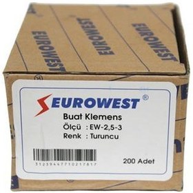 Resim Eurowest 0,50-2,5mm Geçmeli Buat Klemensi Turuncu - 1 Paket 200 Adet 