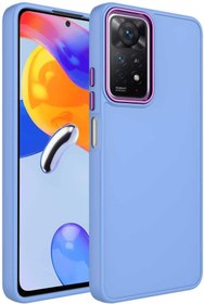 Resim Zore Xiaomi ile uyumlu Redmi Note 11 Pro 5G Kılıf Metal Çerçeve ve Buton Tasarımlı Silikon Zore Luna Kapak Lila 