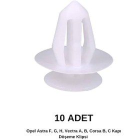 Resim Opel Astra F, G, H, Vectra A, B, Corsa B, C Kapı Döşeme Klipsi 10 Adet 