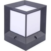 Resim Antrasit Renk Kare Küp Setüstü Bahçe Aydınlatma Armatürü 
