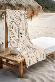 Resim Dijital Baskı Plaj Deniz Havlusu Modern Desenli Peştamal HVL0091 