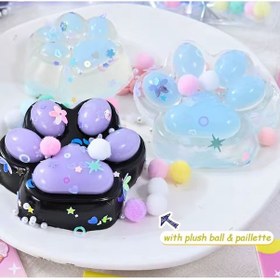 Resim Kedi Patisi Squishy Işıklı Şeffaf Sukuşi Taba Skuşi Stress Oyuncağı Diğer 