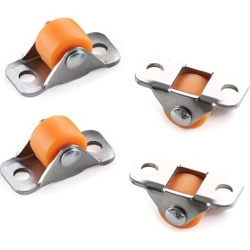 Resim Topshop1 4'lü Sessiz Mini Çekmece Ruloları: 0.5 Inç Portakal Gri Metal Tekerlekli 