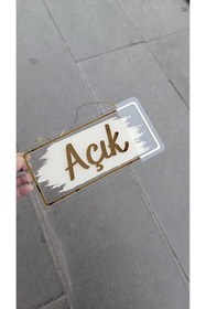 Resim shop Açık Kapalı Yazısı - Açık Kapalı Tabelası - Mağaza Kapı Yönlendirme Levhası (Pleksi) 