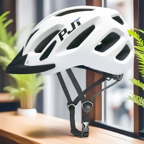 Resim PJT Ayarlanabilir Dağ Bisikleti Kaskı, 20 Hava Düzenleyici, 303 EPS Yastık ve 0.7mm PC Kabuk - Yükseklik Ayarlanabilir, Unisex Yetişkin Yolu ve Dağ Bisikleti Kaskı, Erkekler ve Kadınlar için, Beyaz, Bisiklet Kaskı, Açık Hava Spor Ekipmanları, Şık Tasarım, Güvenli Uyum Kemer 