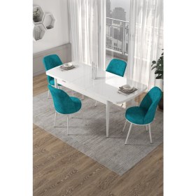 Resim Canisa Concept Canisa Via Serisi 80X132 Açılabilir Beyaz Yemek Masa Takımı 