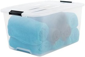 Resim Iris Ohyama Kapaklı Plastik Saklama Kutuları, 45L, 6'lı Set, Şeffaf 