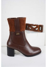 Resim Hakiki Deri Kahve-taba Süet Kadın Topuklu Bot 232127221 001 