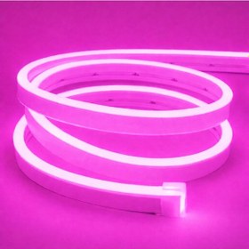 Resim Neon Şerit Led 12v Volt Esnek Silikonlu Aydınlatma 7mt- Pembe 