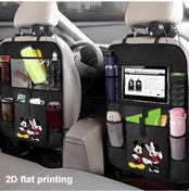 Resim Xuweiwei Disney Mickey Mouse Clubhouse Araç Koltuğu Düzenleyici Siyah Çok Cepli Depolama Çantası 