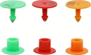 Resim Willowhaven Turuncu Çiftlik Hayvanı Küpesi 001-100 Numaralı Dayanıklı Eıd Uyumlu 