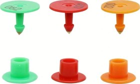 Resim Willowhaven Turuncu Çiftlik Hayvanı Küpesi 001-100 Numaralı Dayanıklı Eıd Uyumlu 