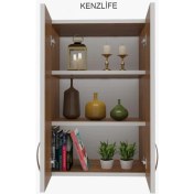 Resim Kenzlife mutfak dolabı idil 090.040.32 cvz 2 raflı kapaklı ofis banyo kiler evrak kitaplık 